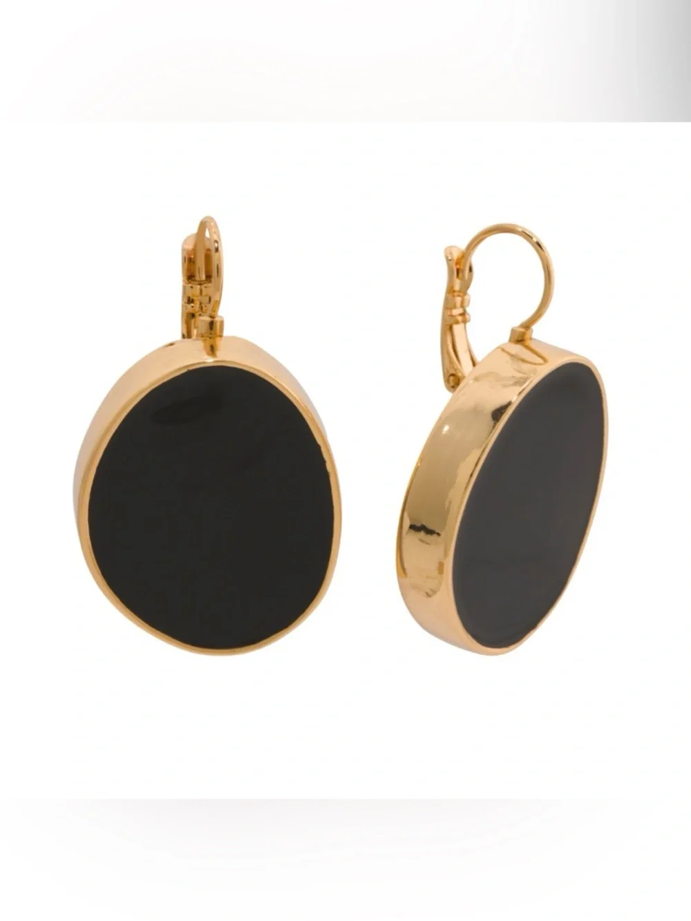 ❗️BUY NOW❗️WILL BE REMOVED SOON❗️KENNETH JAY LANE BLACK KIDNEY EARRINGS - Picture 2 of 7